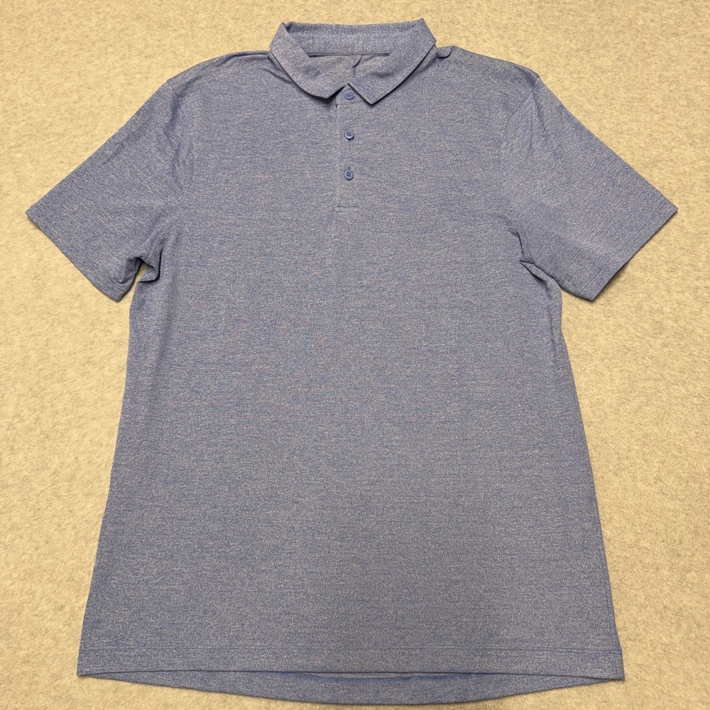 Lululemon Polo Shirt Mens L Blue Solid Lightweight Golf Performance Casual Top